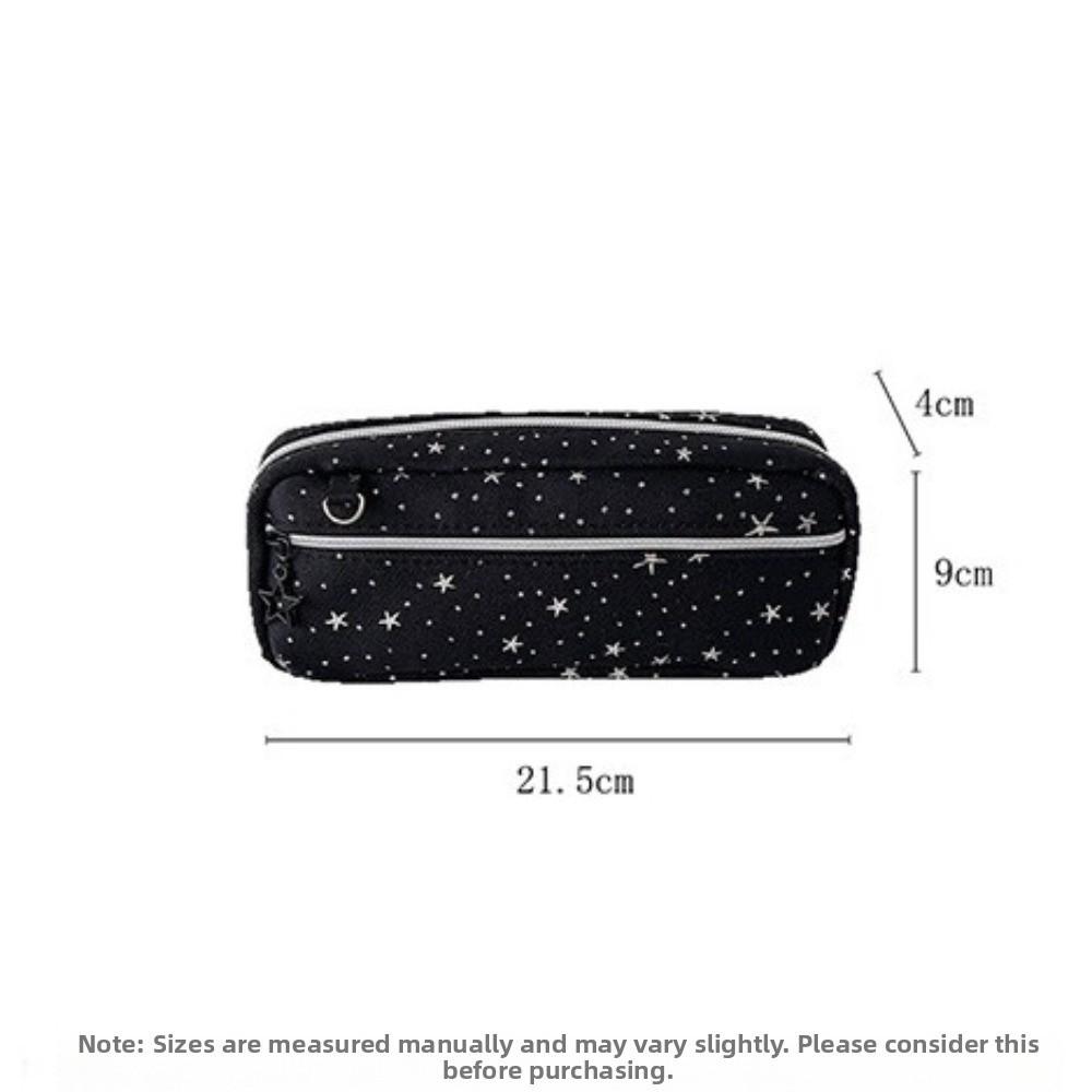 Star Print Pen Bag Large Capacity Desktop Stationery Organizer Pouch Stationery Storage Bag