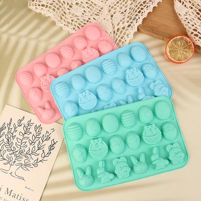 Пасхальная форма для мыла ручной работы, силиконовая форма для пасхального кролика, цветная форма для яиц, для выпечки желе, пудинга, шоколадного торта