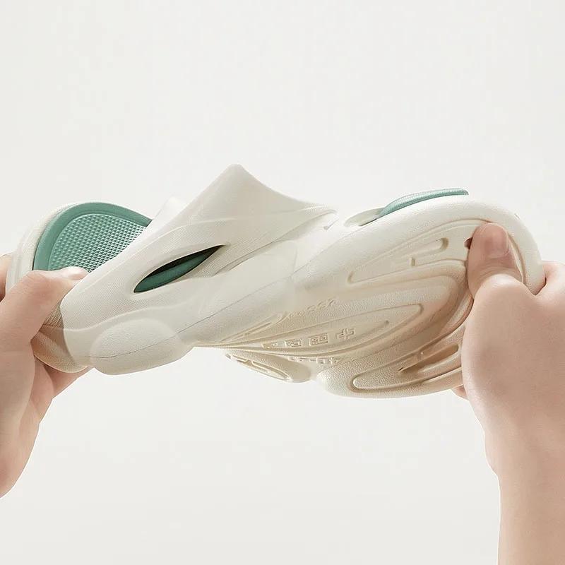 Модные новые мужские летние тапочки Толстая подошва Домашние Нескользящие Для ванной душа Шлепанцы Уличные Мягкие Облако Модные Пляжная обувь Шлепанцы