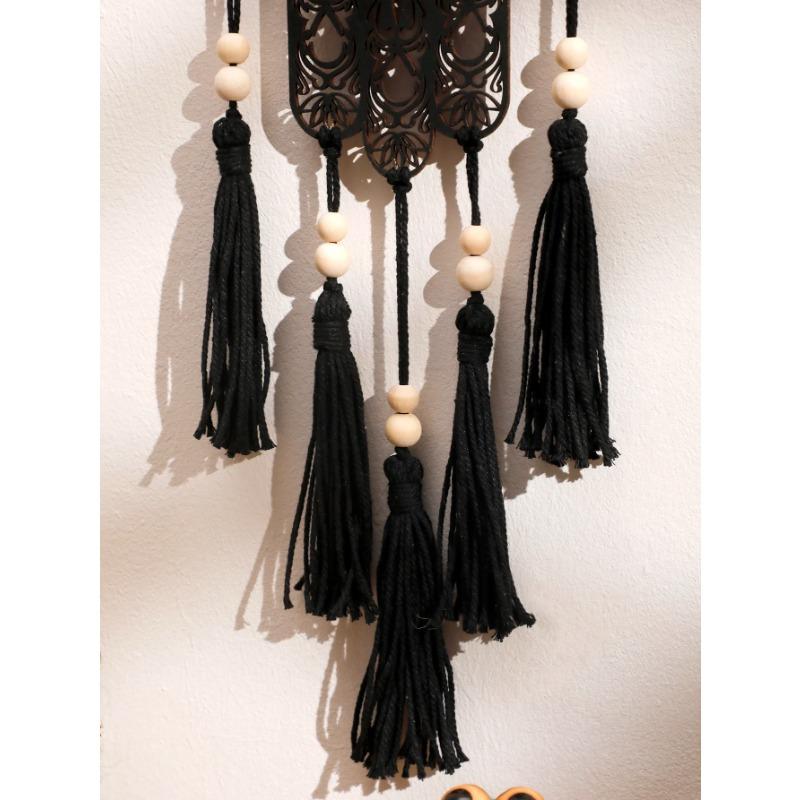 Деревянный Настенный Декор Настенный Подвес Рука Хамса Сглаз Домашний Декор Макраме Подвесной Декор Бохо Украшение для Дома Макраме Украшение для Комнаты