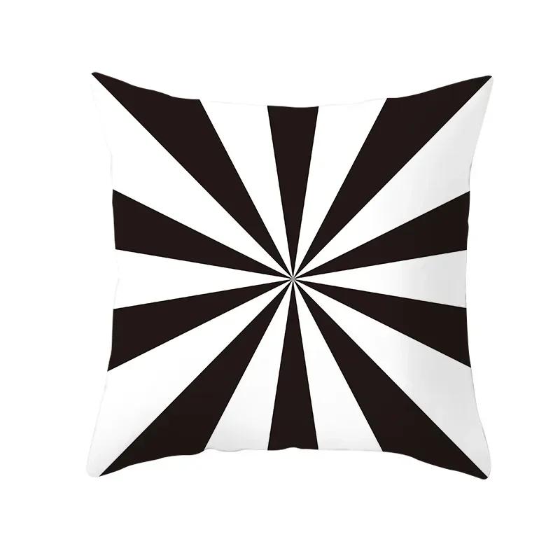 Наволочки Домашний Декор Спальни Скандинавский Креативный Черно-белые Полосы Геометрический Цифровая Печать Наволочки