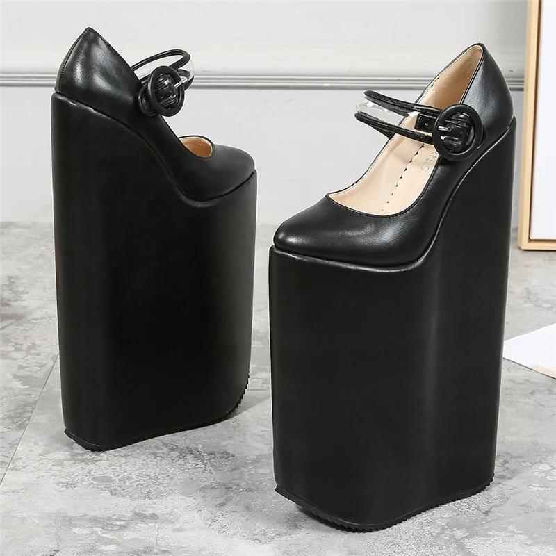 Мода 30 см Небесно-высокая платформа Женские туфли-лодочки на платформе Небесно-высокие туфли на платформе Клубная мода Каблуки больших размеров
