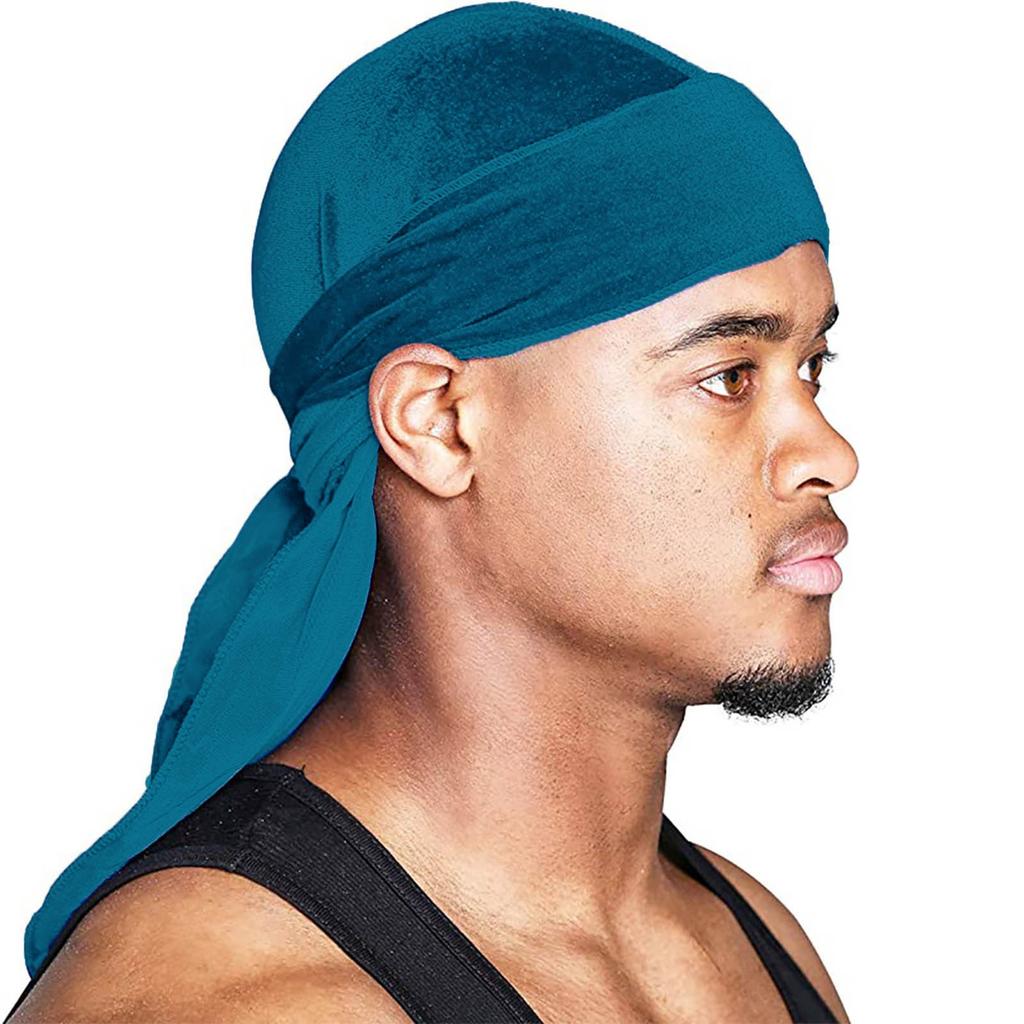 Men's And Women's Satin Elastic Hat Velvet Long Tail Pirate Hat Hip Hop Oversize Bandana Hat
