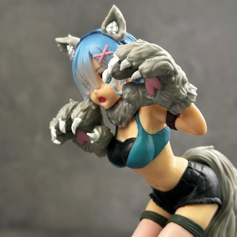 Life in a Different World from Zero: Little Gray Wolf Rem Rem Wolf Ears Standing Boxed Animation Wholesale