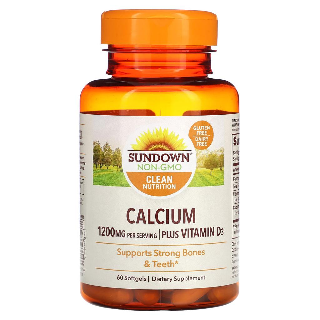 Sundown Naturals Calcium, Vitamin D3 Plus, 1,200 Mg, 60 Softgels (600 Mg Per Softgel)