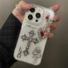 Роскошный Блестящий Готический Крест Сердце Пламя Змея Прозрачный Чехол Для Телефона Для iPhone 17 16 15 11 Pro Max 14 Plus Эпоксидный Мягкий Чехол