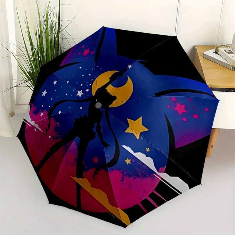 Автоматический зонт Sailormoon - Складной, с 8 металлическими спицами, Портативный для улицы, Подарок, Уличный зонт, Игривый аксессуар, Прочный, Высокое качество