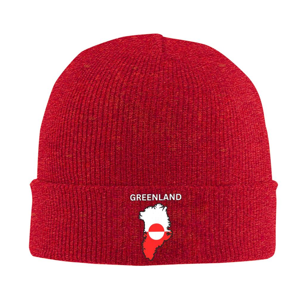 Greenland Flag Map Beanie Hats Bonnet Hats Unisex Adult Cute Outdoor Skullies Beanies Autumn Winter Printed Head Wrap Caps