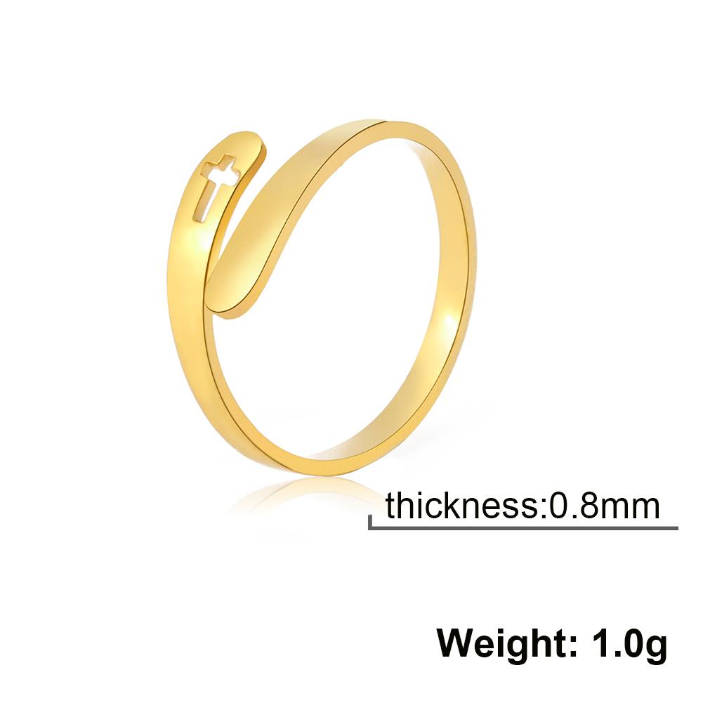 Christian Cross Ring for Women Men Stainless Steel Minimalist Adjustable Finger Rings Jewelry Lover Gift