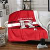 Rutgers Letter Logo Brush Stroke Print Flannel Throw Blanket Soft Plush Blanket for Sofa Couch Bedroom Sport Fan Home Decor