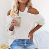 Women's Solid Color Sexy Off Shoulder Loose Knit Sweater Top