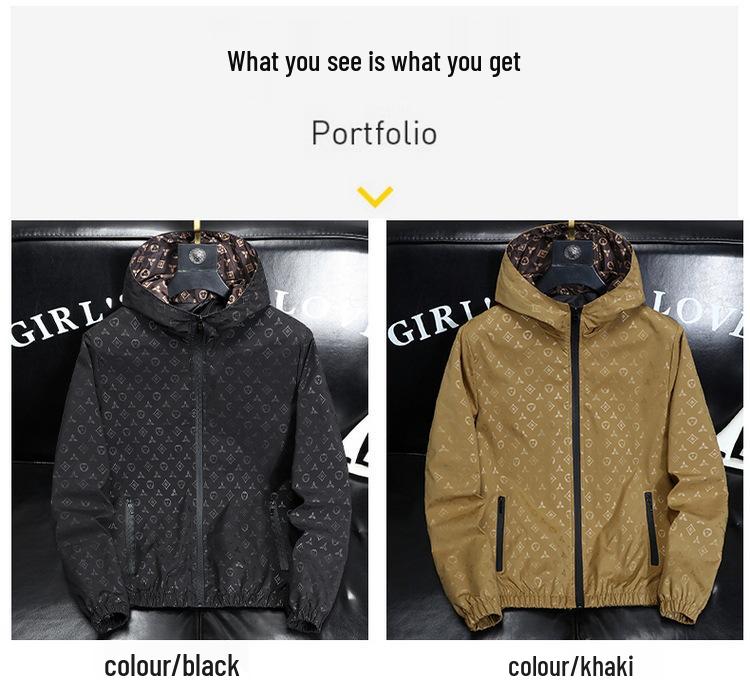 European Style Light Luxury Men's Trendy Casual Jacket - Spring/Autumn 2024, Long Sleeve Printed Top