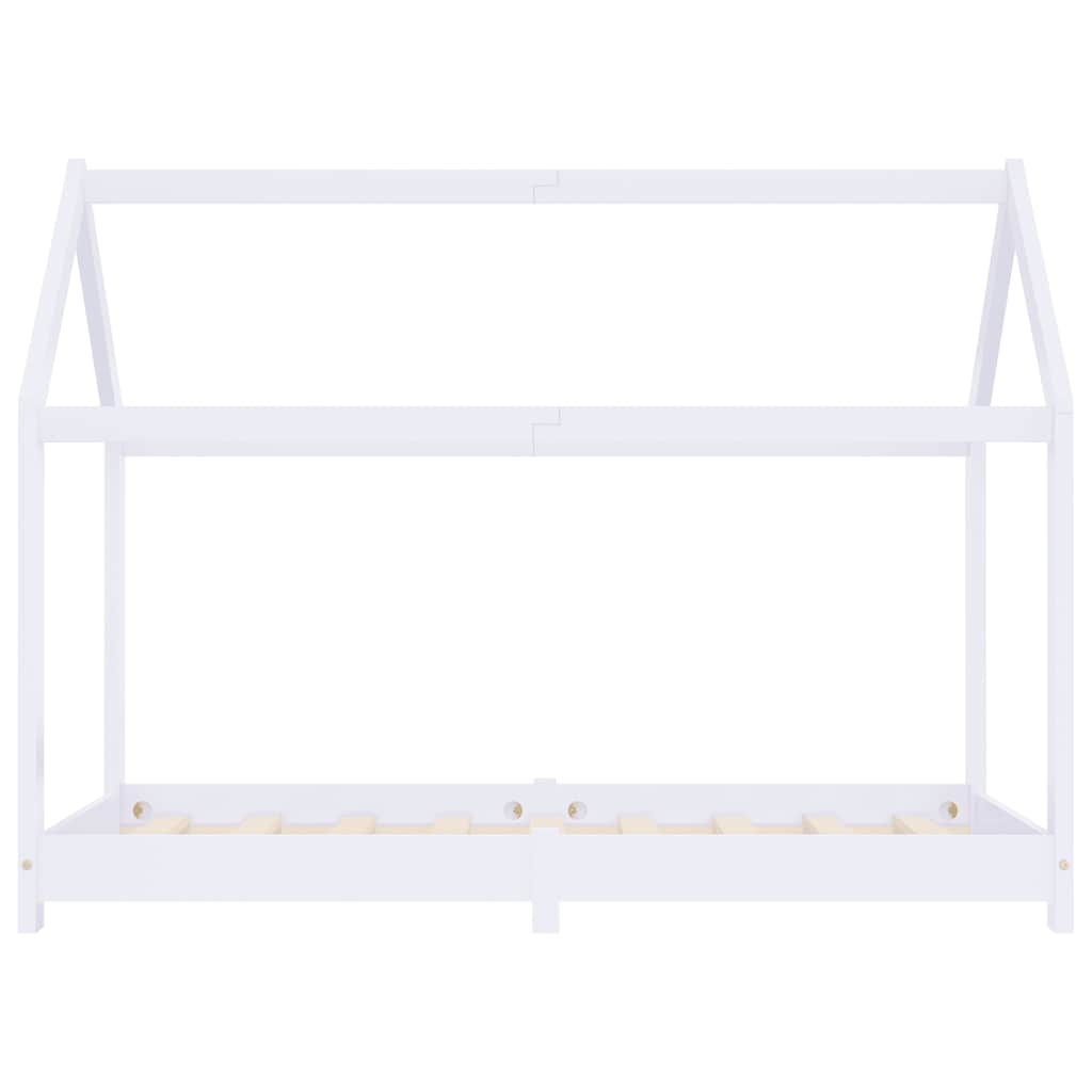 Kids Bed Frame White Solid Pine Wood 80 x 160 cm