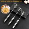 Stainless Steel Semi-Automatic Egg Beater - Multifunctional Manual Milk Frother & Whisk for Mixing, Baking, and Cooking