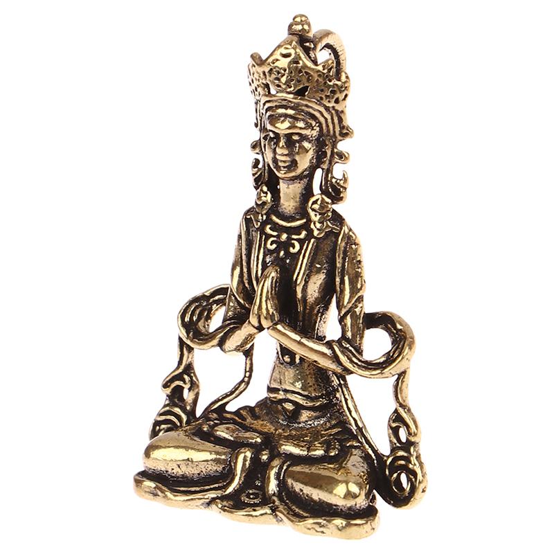 1 шт. Ретро Мини Медная Медитация Дзен Буддизм Бытовой Будда Украшение Декор Гостиной Медная Статуэтка Украшение Чайного Домика