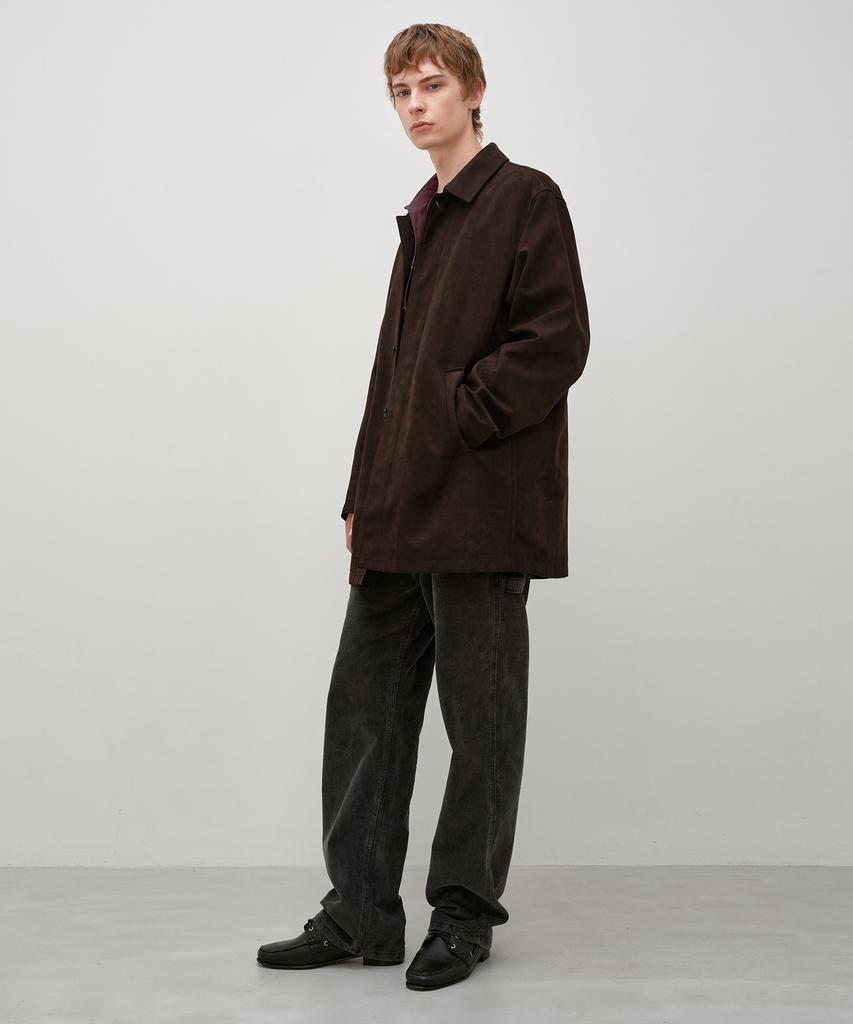 INSILENCE Poe Suede Car Coat Brown