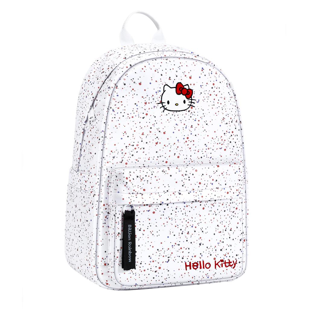 Sanrio Hello Kitty Fashion Casual Simple Embroidered Polka Dot Print Backpack Women backpack White DB96738A