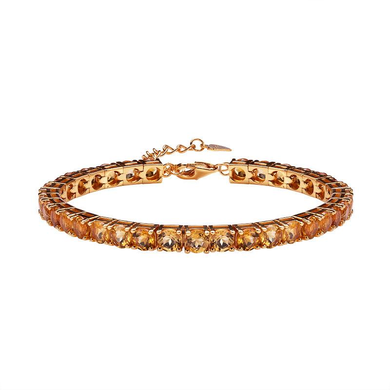 Браслет с натуральным цитрином Color Treasure Jewelry для женщин, стерлинговое серебро S925, каналы Xiaohongshu, WeChat