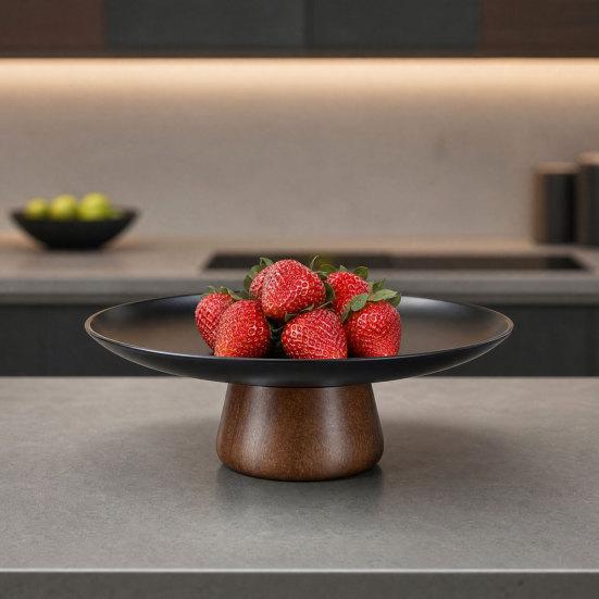 Фруктовая тарелка из нержавеющей стали для кухонной столешницы, Современный поднос-сервировщик на ножке, Многофункциональное блюдо для десертов для обеденного стола, Декор для дома