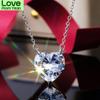 Heart Shaped Opal Chain Pendant Necklace For Women Temperament Jewelry Shiny Zircon Wedding Gift Chain Jewelry