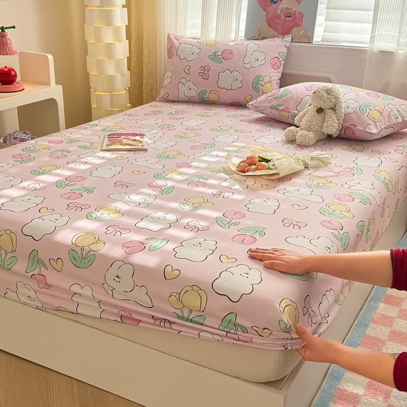 1 шт. простыня из 100% хлопка с мультяшным принтом рыбки на резинке, простыни из чистого хлопка с эластичной лентой