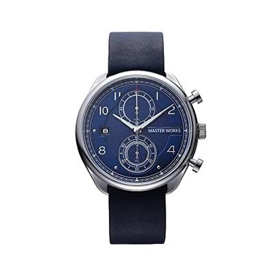 MASTER WORKS Quattro 002 MW07SN-EDNVG8 Мужские часы, Сделано в Японии, Кварцевый механизм, 41 мм, Кожаный ремешок, Хронограф, Темно-синий