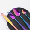 16Pcs Stainless Steel Dinnerware Set Colorful Cutlery Set Knives Fork Tea Spoon Tableware Set Kitchen Flatware Silverware Set