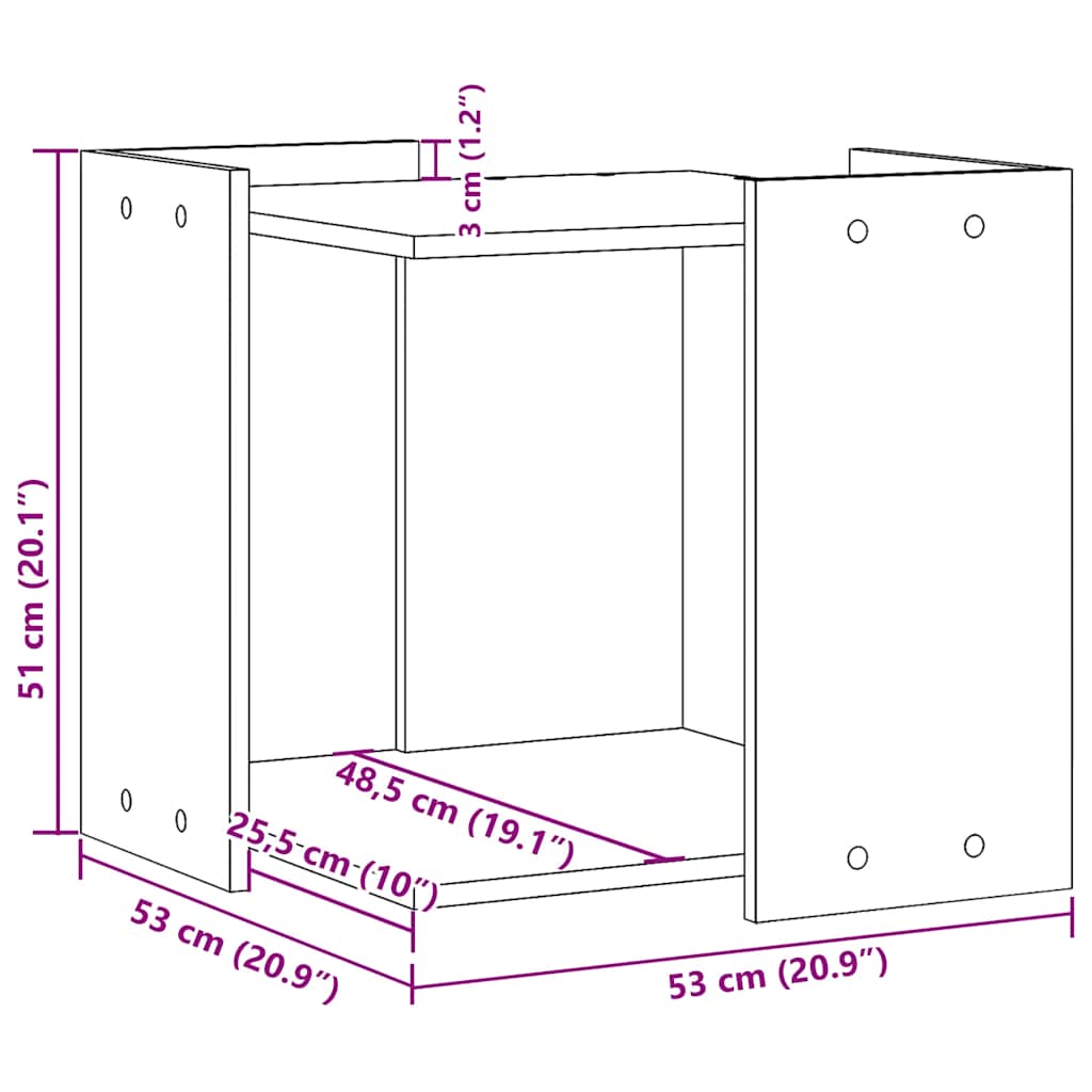 Cat Litter Box Black 53 x 53 x 51 cm Particleboard