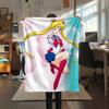Фланелевое одеяло с рисунком Сейлор Мун и Сейлор Меркурий, Высокое качество, Удобное для всех сезонов, Декор для дома, Тепло и уют, Идеально для подарков.