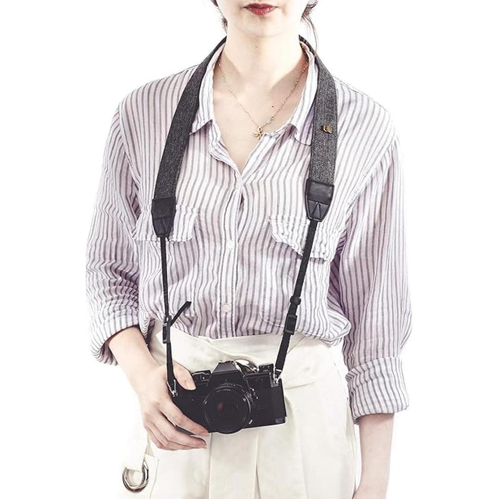 Ремень на шею для камеры Универсальный плечевой ремень для цифровых зеркальных камер с адаптером для подключения Регулируемая длина Стильный шейный ремень для цифровых зеркальных камер