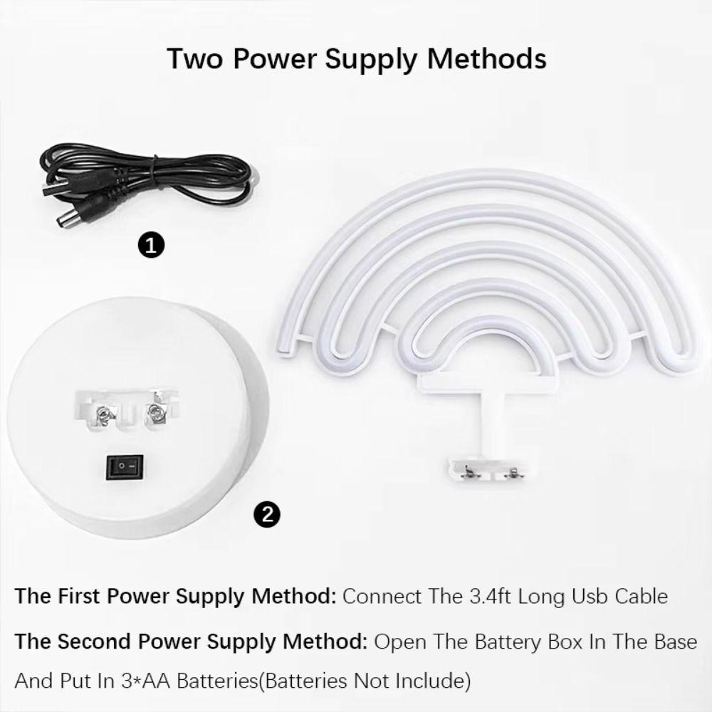 Красочный светодиодный неоновый знак Ночник 3D Акриловый Батарея USB Двойное использование Настольный Радужный Ночной Свет Без мерцания с Основанием
