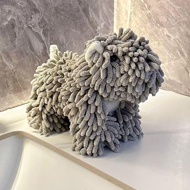 Charming Puppy Cartoon Hand Towel for Kitchen and Bathroom Soft Hanging and Absorbent
