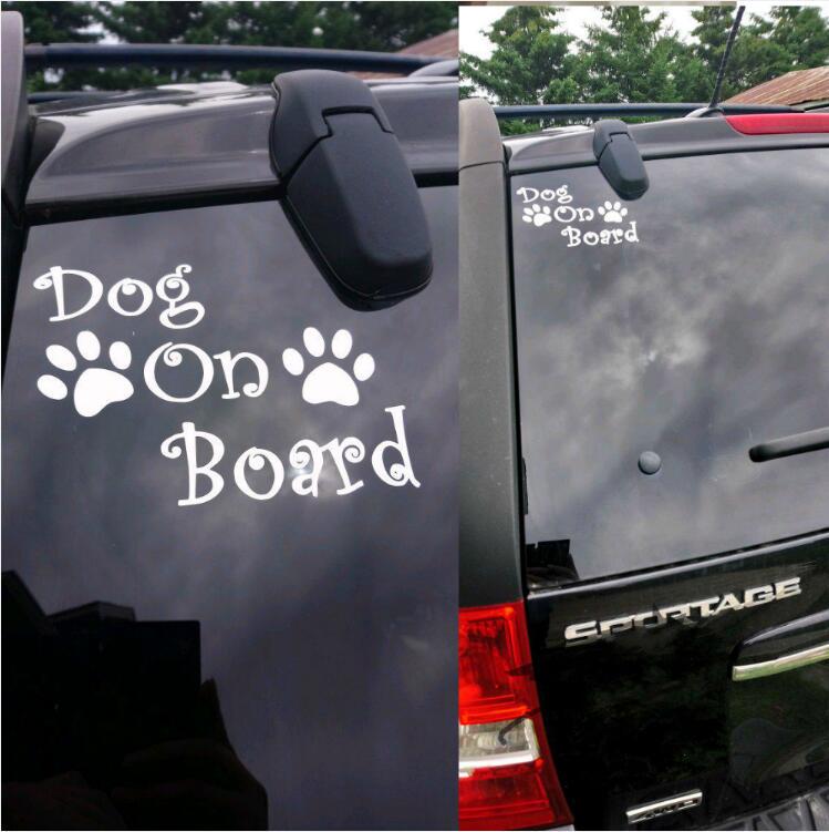 Автомобильная наклейка 3D собака на борту и отпечатки лап наклейка на автомобиль забавные виниловые наклейки наклейки стайлинг автомобиля