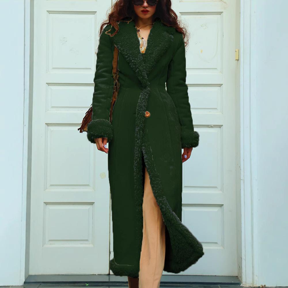 Утолщенное женское пальто удлиненное теплое пальто большого размера