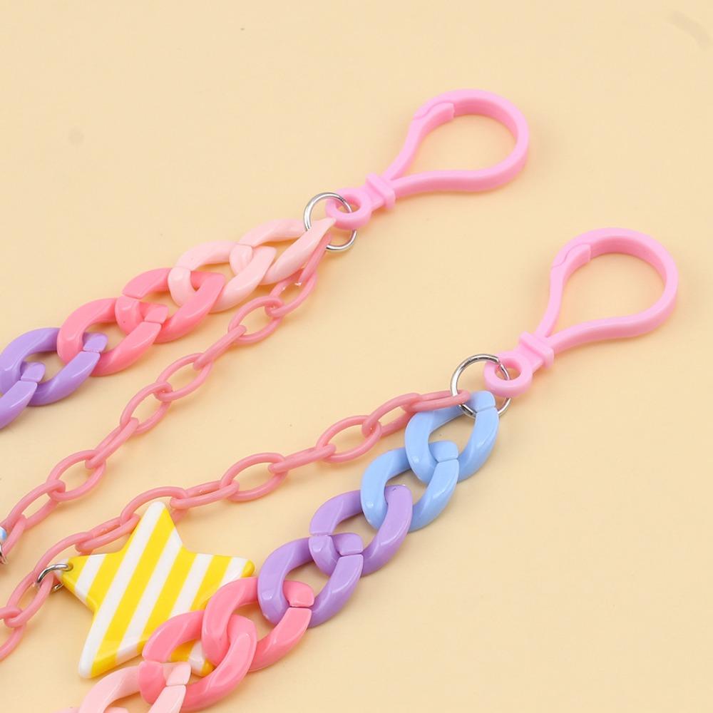 Double Layer Heart Waist Chain Rainbow Cross Pants Chain Resin Star Belt Chain Trousers