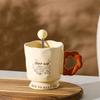 Cream Wind Ceramic Goblet Gift Cup Mug Mug Creative Office Water Cup Coffee Cup High Value Women