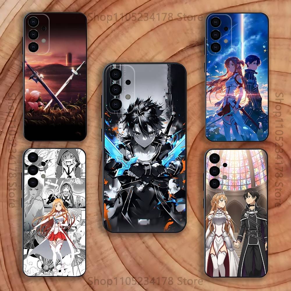 Чехол для телефона A-Asuna Anime Kirito для Samsung S25, S24, S21, S22, S23, S30, Ultra, S20, Plus, Fe, Lite, 5G Черный