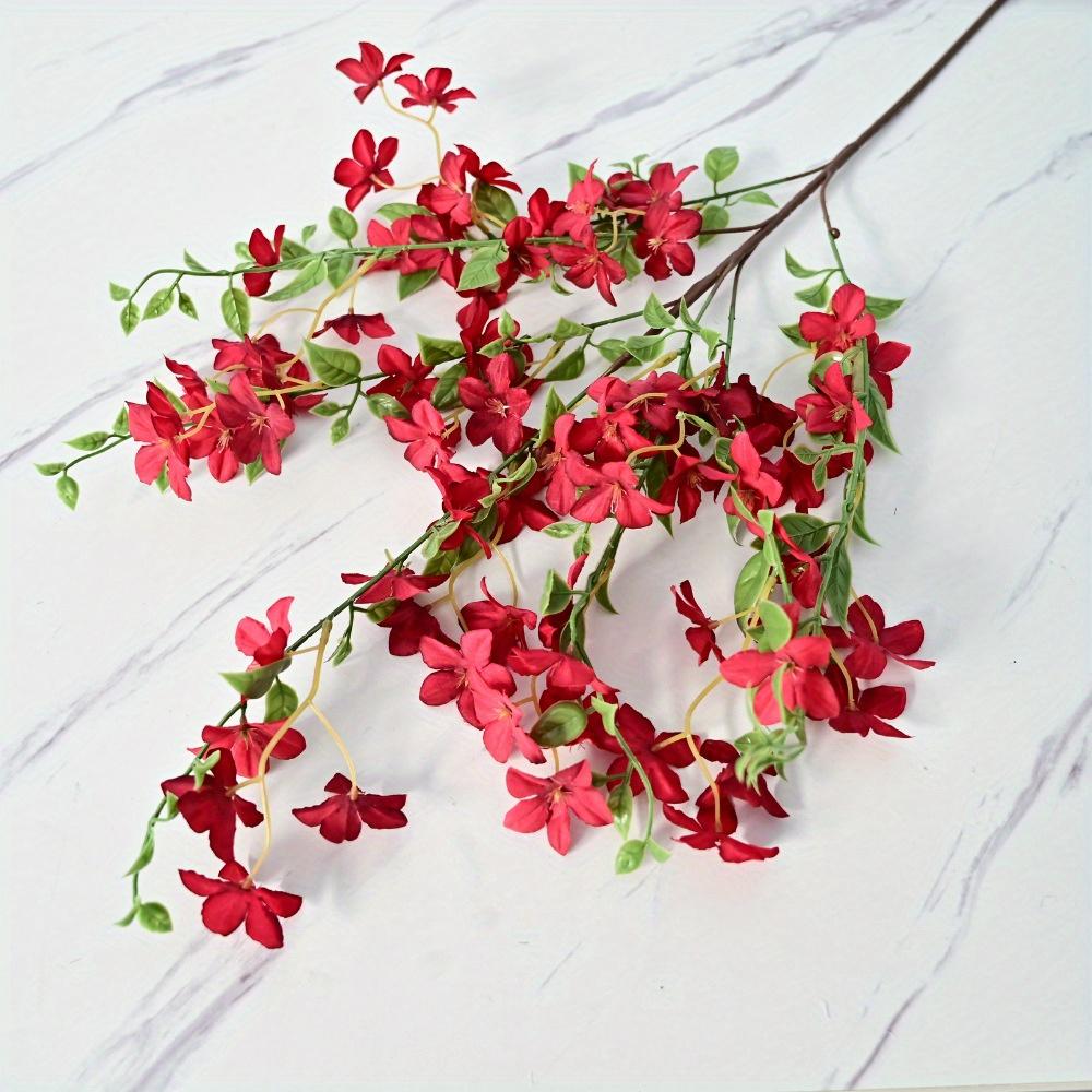 1Ps Outdoor Wedding Simulation Single 7-prong 37.4-inch Fake Flower Decoration for Outdoor Patio Garden Home Wedding Holiday Party Decoration