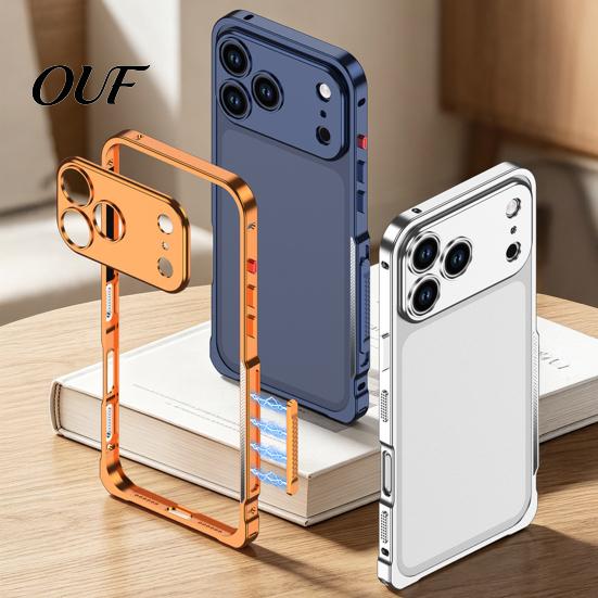 Heat Dissipation Case Metal for IPhone 18 Pro And Max, Slim Thin Magnetic Ultra Stainless Steel Frame Bumper Cooling with Detachable Lens Cover,