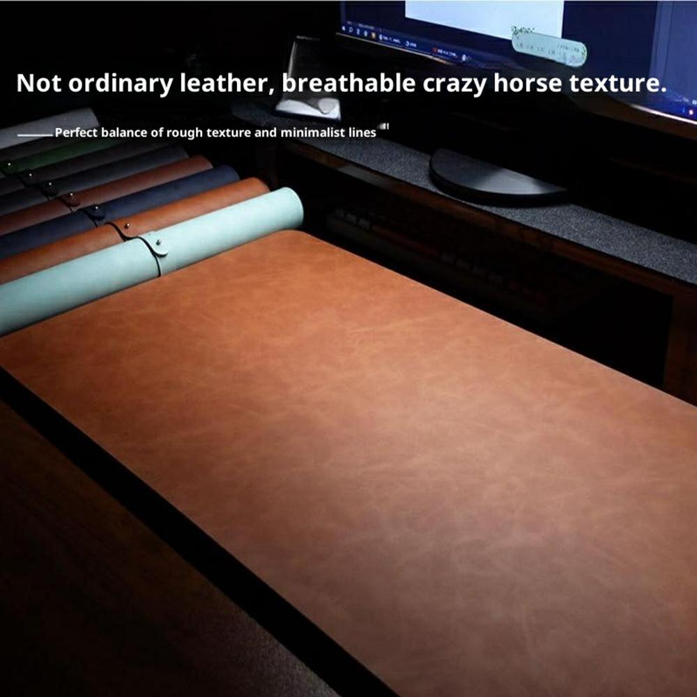 3Pcs/Set 70 x 35cm Crazy Horse Texture Leather Mouse Pad Ergonomic Support Memory Foam Keyboard Wrist Rest Set