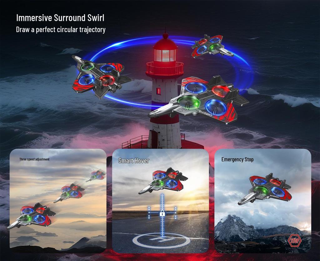 A1 Remote Control Foam Airplane with Colorful Lights & 360° Rolling Stunt Capabilities