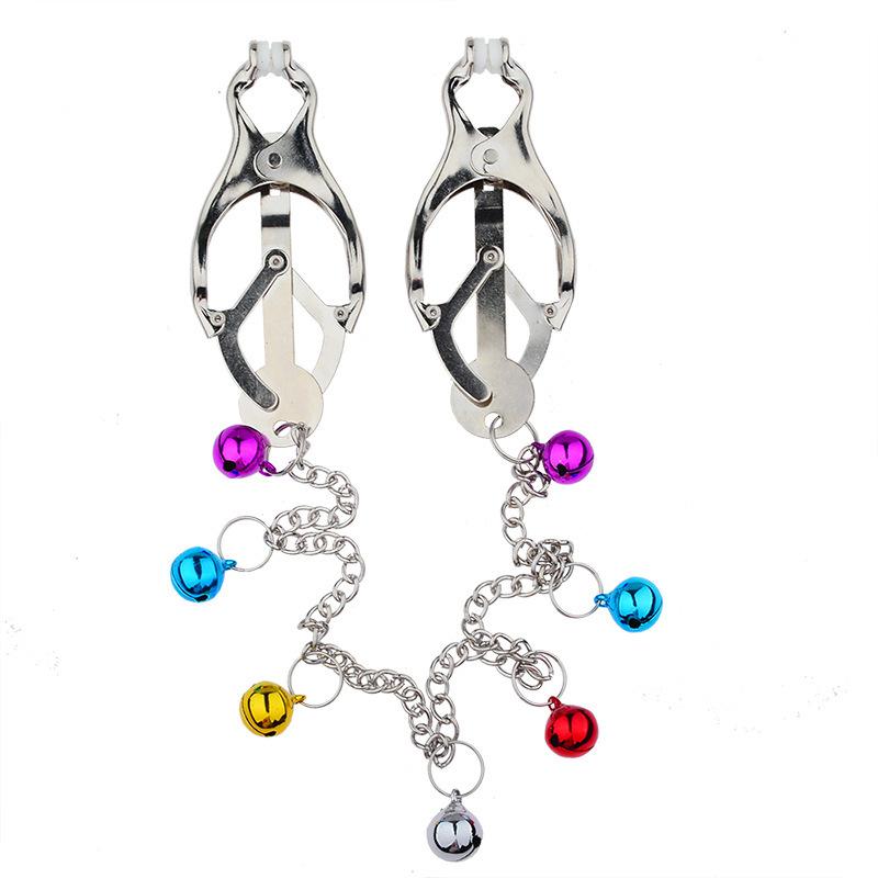 Игрушки для взрослых Зажим для сосков Бабочка Колокольчик Латексный кулон Зажим Мэй Мэй Цветной колокольчик