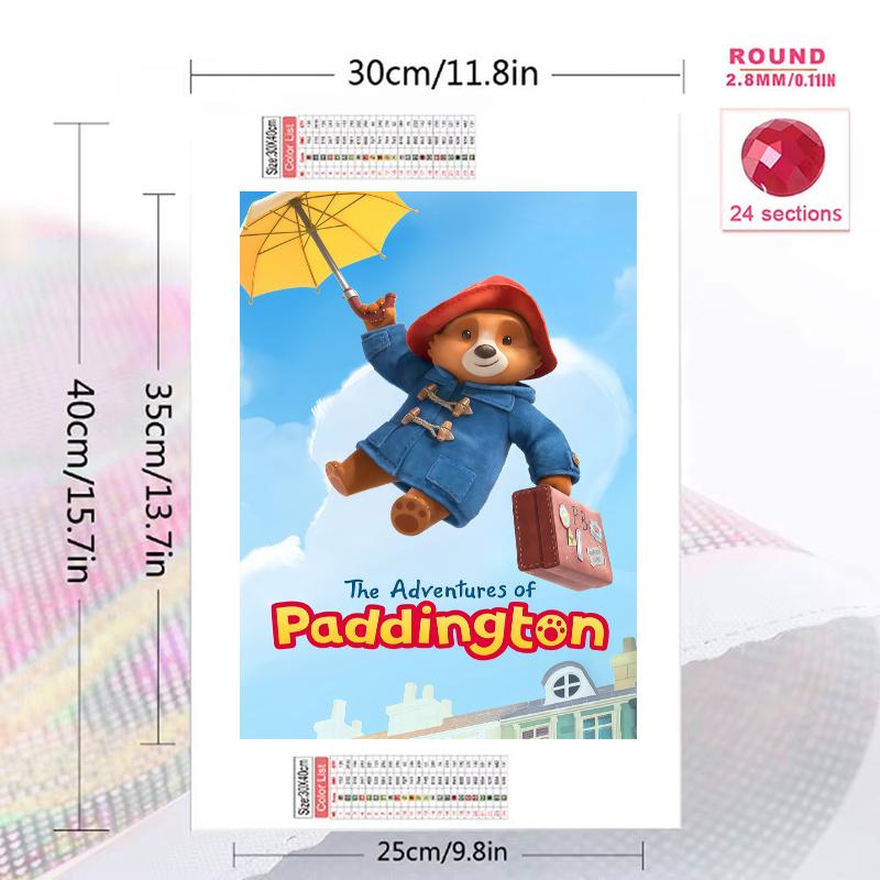 Paddington Bear 100% Round Full Drill 5D DIY Diamond Painting Embroidery Cross Stitch Rhinestone Décor