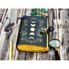 Sun Moon Leather Journal For Men Women  of Antique Hademade Decle Edge Pepar Leather Traveling Sketchbook For Men Women