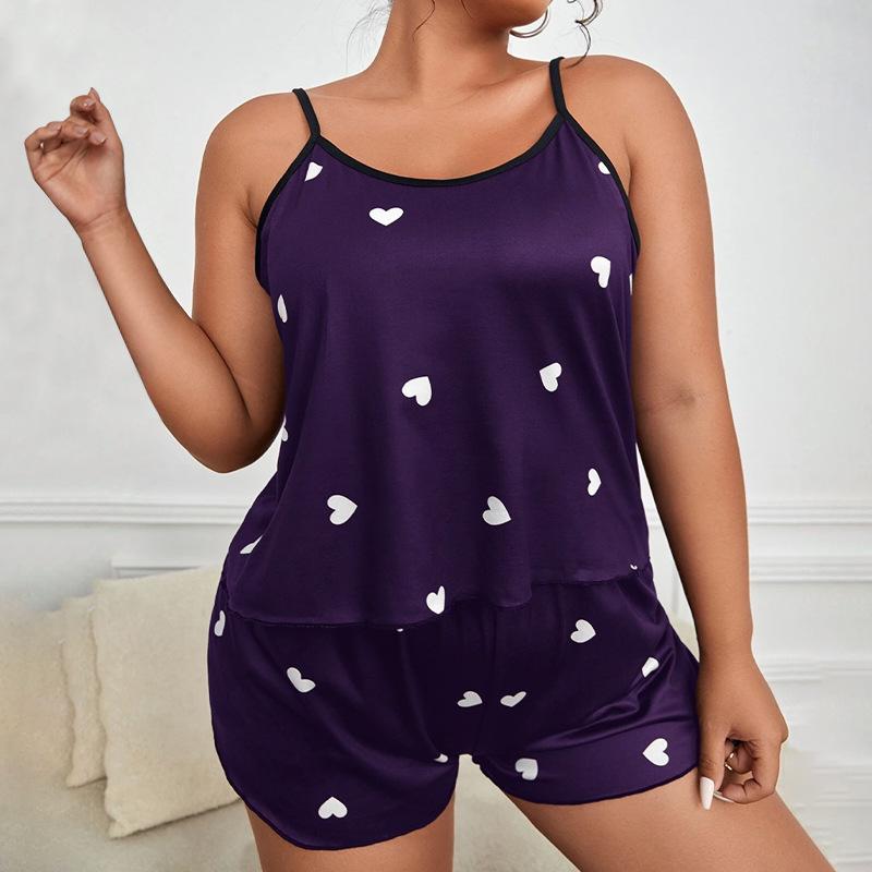 Size Camisole Shorts Womens Plus Pajama Set Casual Loose Comfortable Sleepwear