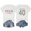 Summer O Neck Tshirt 1984 vintage chapter 40 Print loose trend short sleeve top