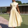 Summer Elegant Cut Out Sexy Women Dress Casual Stand Collar A Line Elegant Dress Sleeveless Open Waist Y2k Party Dresses 25544