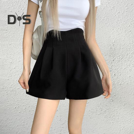 Женские костюмные шорты Плиссированные шорты с высокой талией Летние нарядные рабочие шорты Повседневная домашняя одежда с широкими штанинами