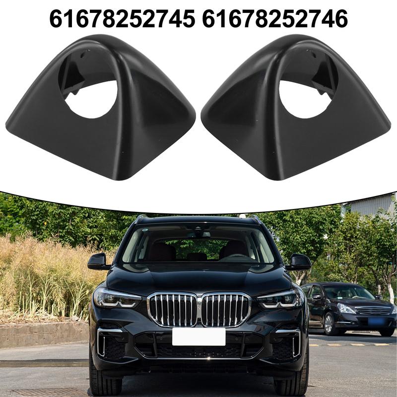 Front Left Right Headlight Washer Cap Cover Pair For BMW For X5 E53 1999 To 2002 Direct Fit Replacement Plastic Trim Assembly