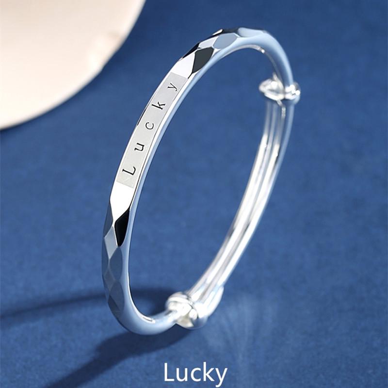 Браслет-бенгл Douyin из посеребренного кубика воды «Вечная любовь» - Женский простой браслет пуш-пул